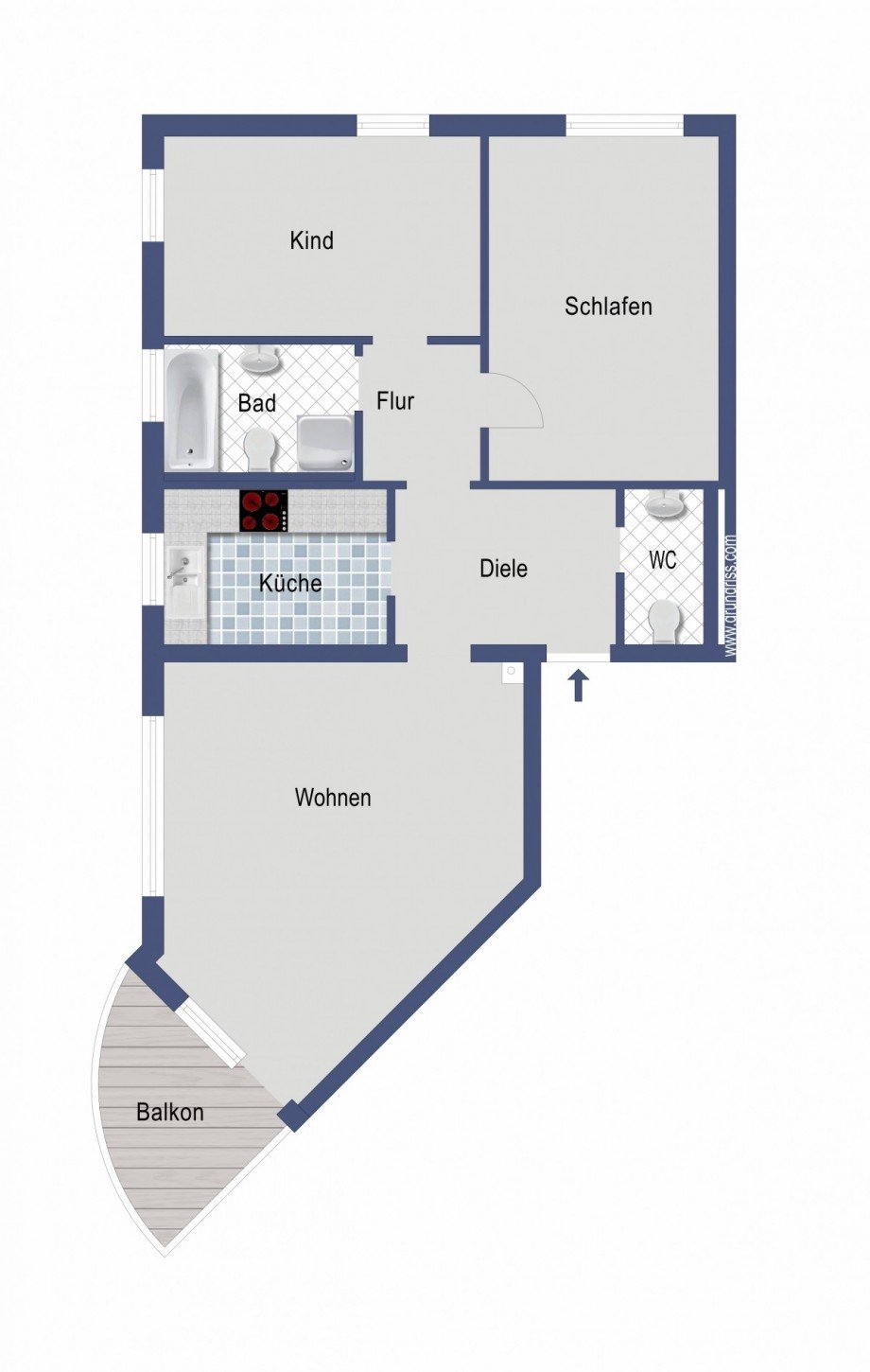 Grundriss Etagenwohnung S��en