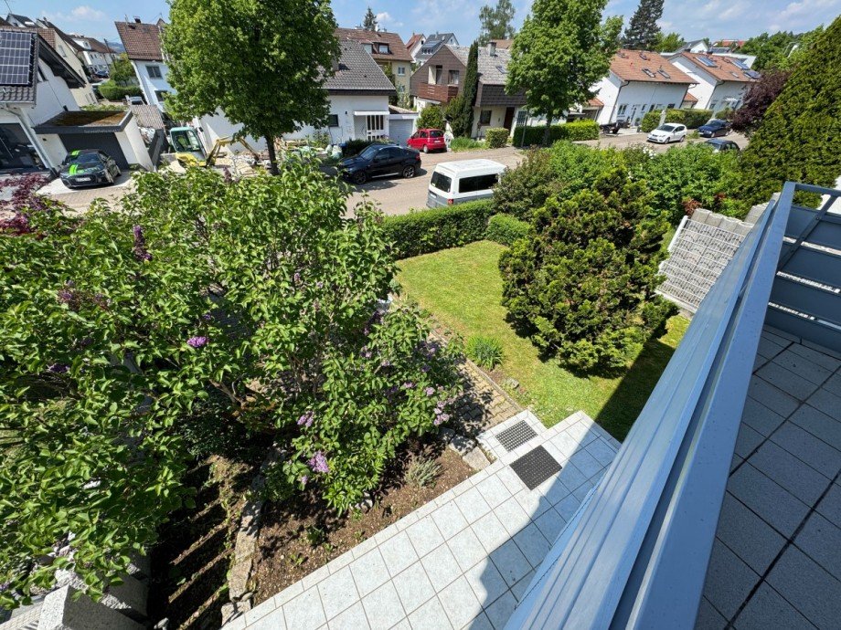 Blick in den Garten Bungalow Salach