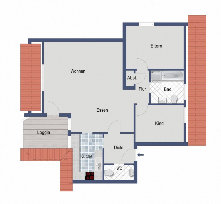 Grundriss Dachgeschosswohnung Salach