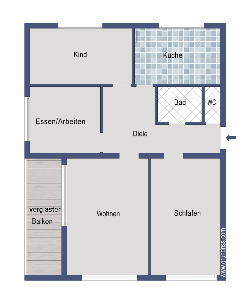 Grundriss Etagenwohnung G�ppingen