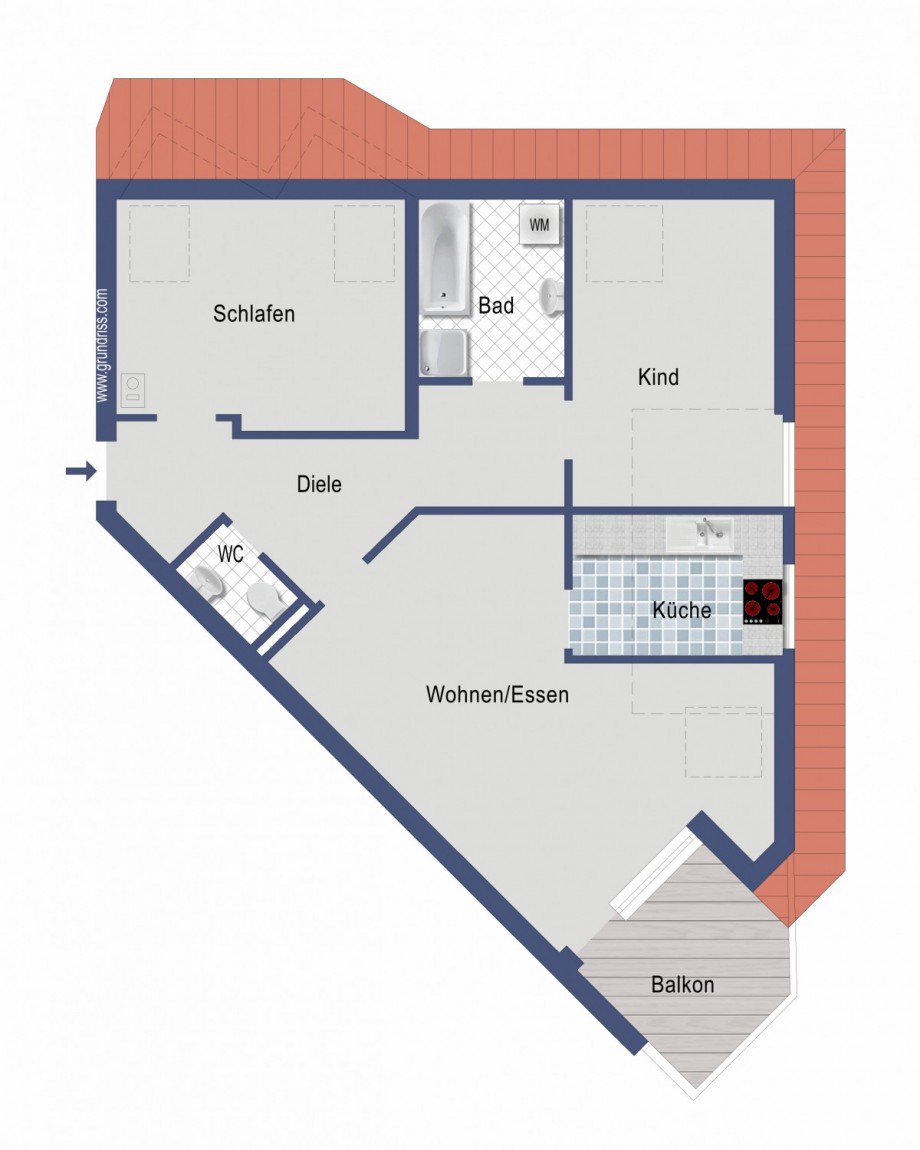 Grundriss Dachgeschosswohnung S��en