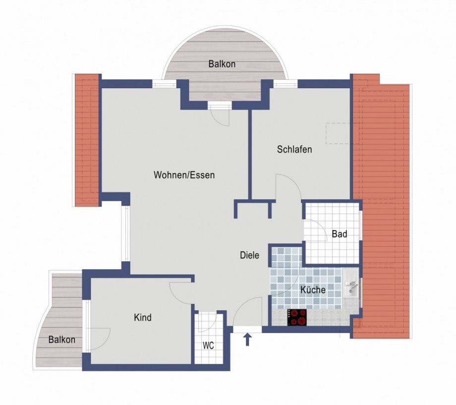 Grundriss Dachgeschosswohnung Eislingen