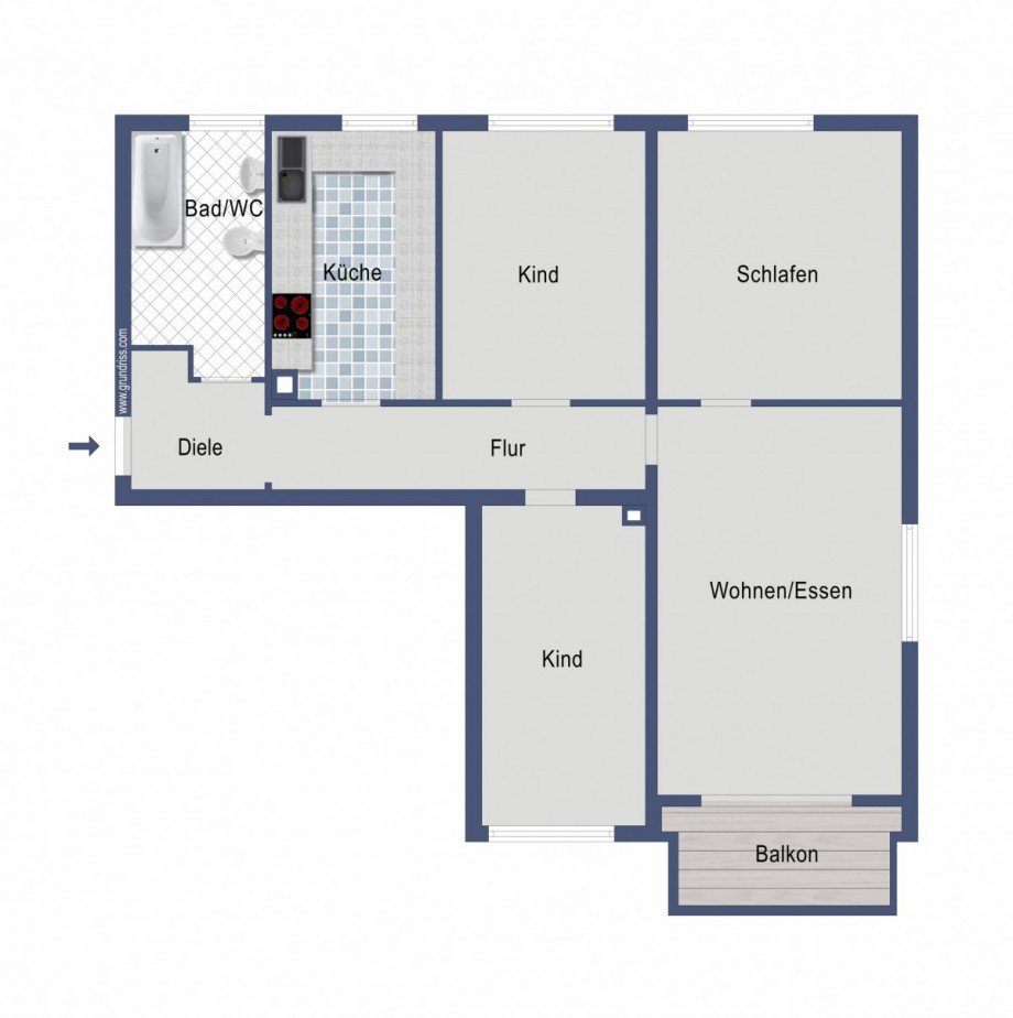 Grundriss Erdgeschosswohnung Eislingen