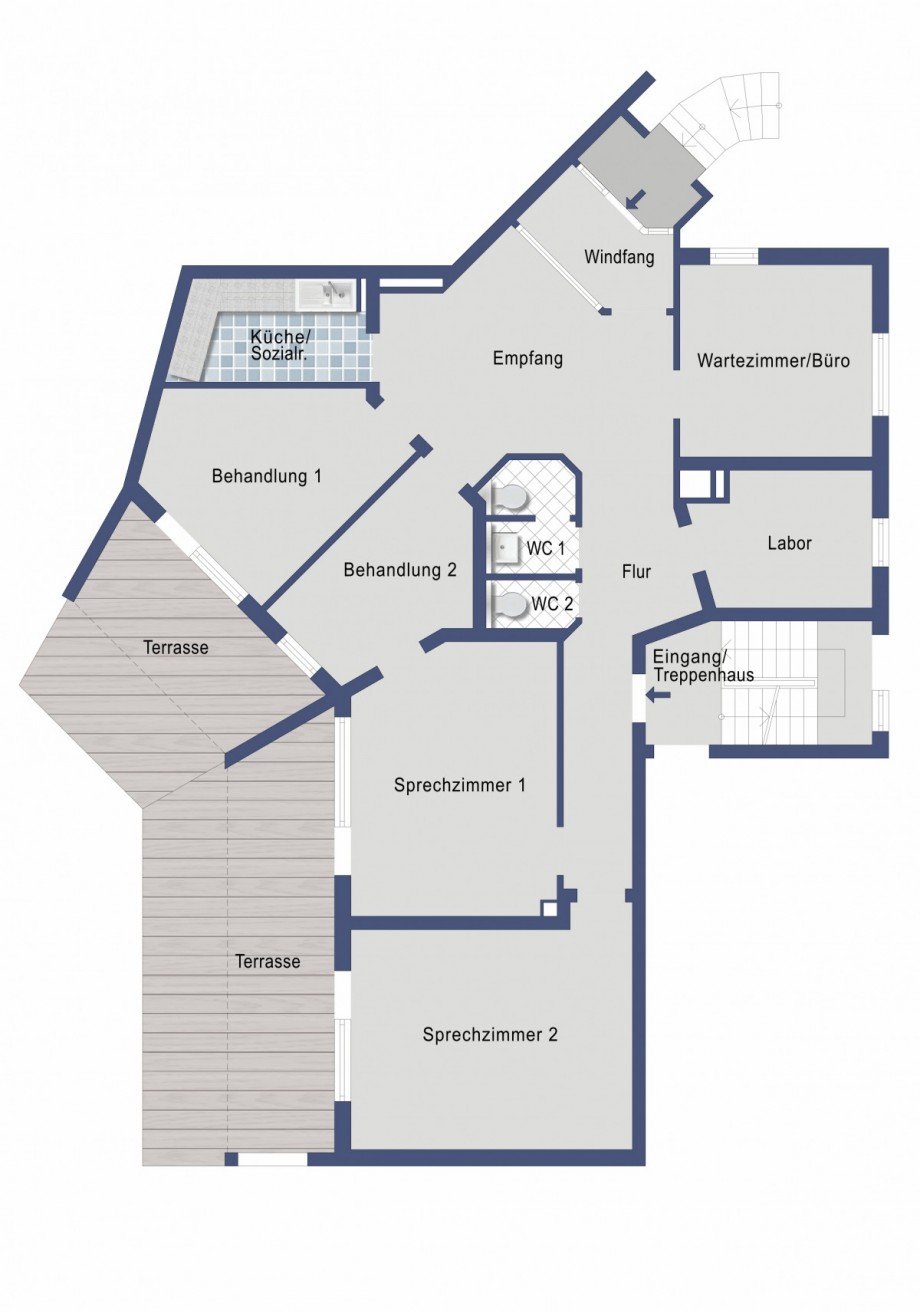 Grundriss B�ro / Praxis G�ppingen
