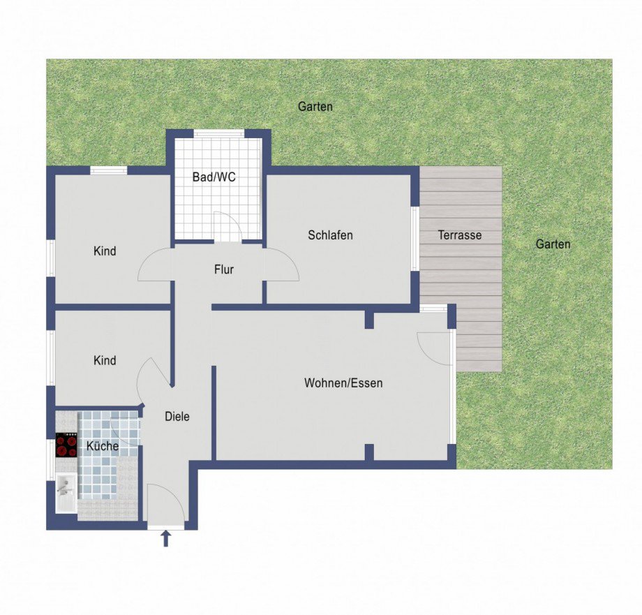 Grundriss Erdgeschosswohnung Eislingen