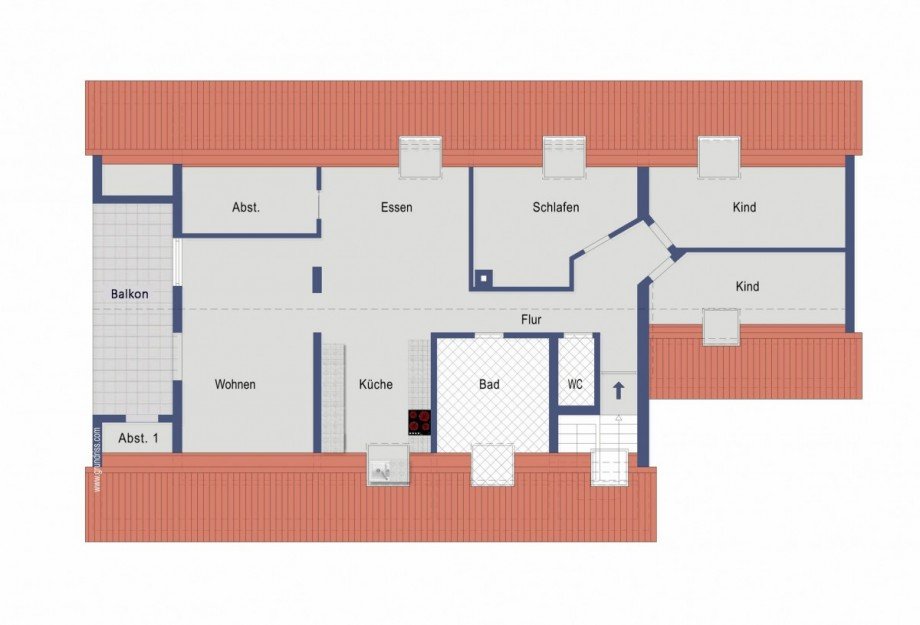 Grundriss Dachgeschosswohnung Donzdorf