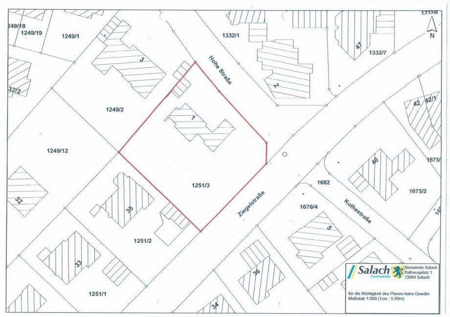 Lageplan Wohngrundst�ck Salach
