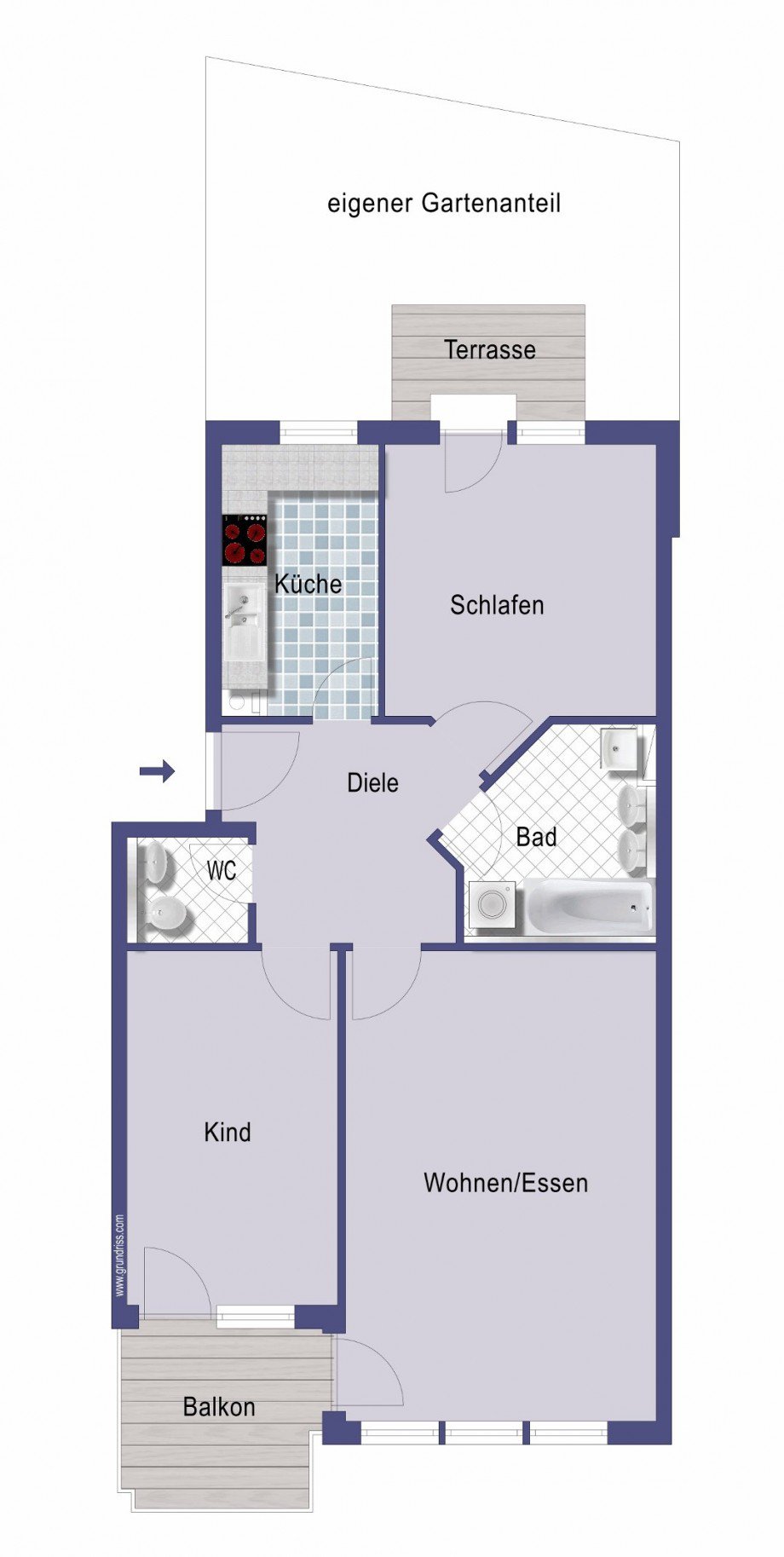 Grundriss Erdgeschosswohnung Bad Ditzenbach