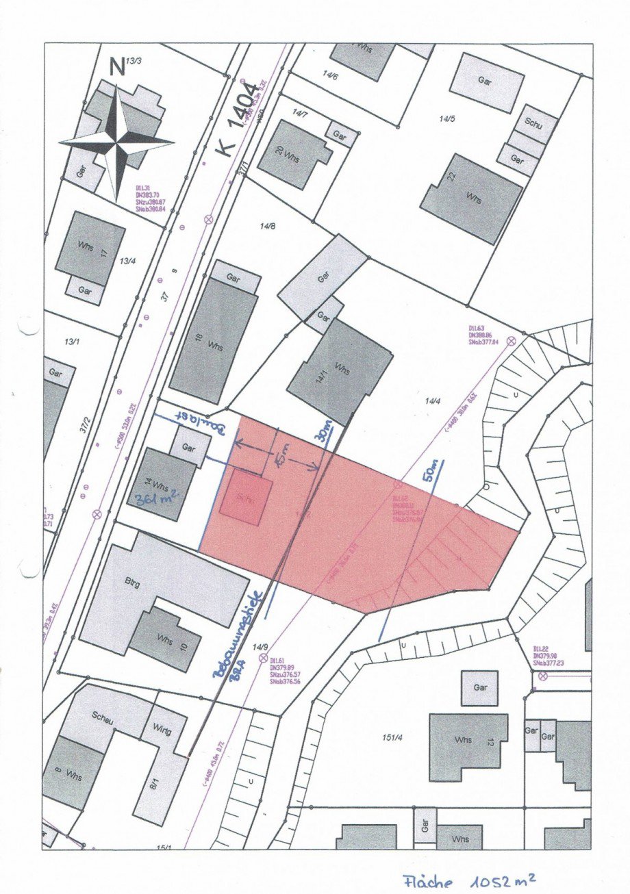 Lageplan Wohngrundst�ck Ottenbach