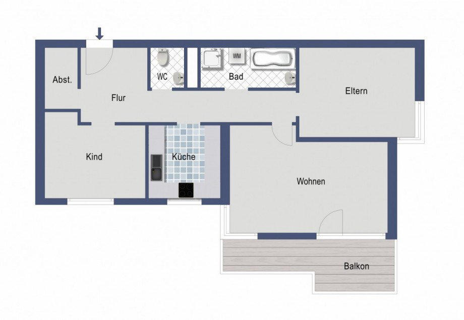 Grundriss Erdgeschosswohnung Salach