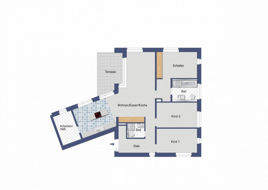 Grundriss Etagenwohnung Bad �berkingen