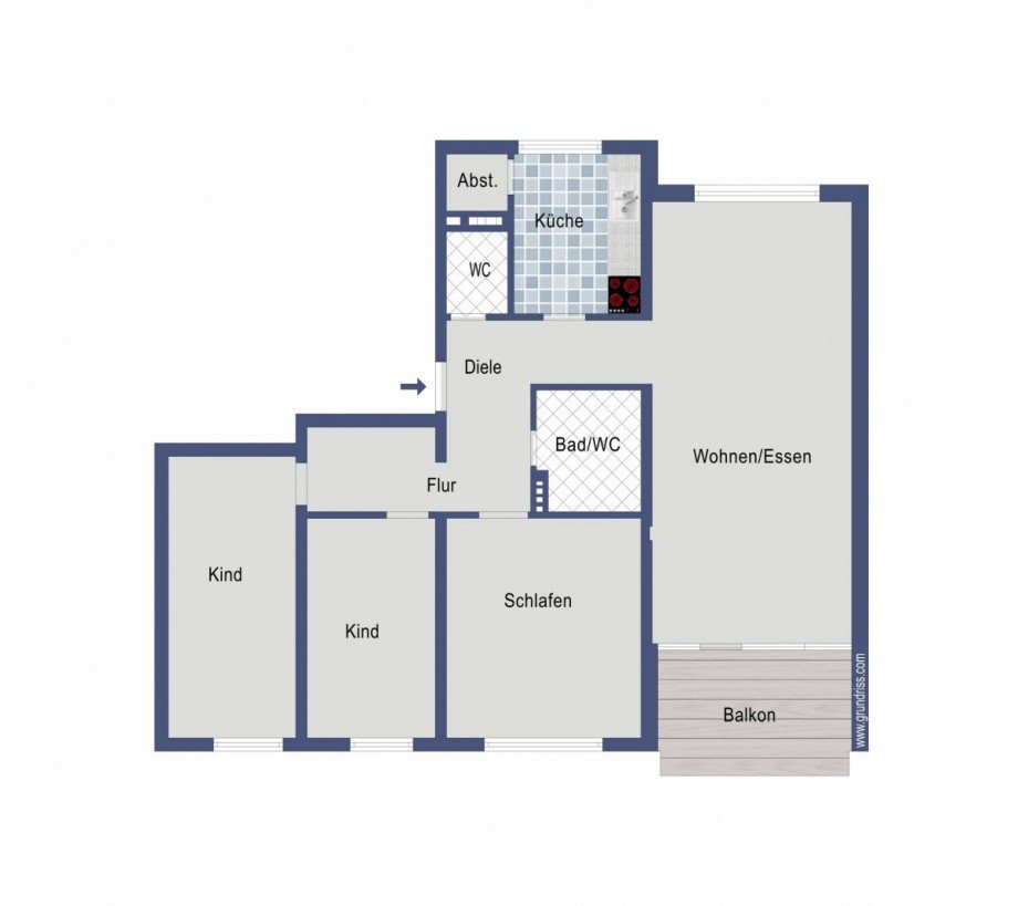 Grundriss Etagenwohnung G�ppingen-Ursenwang